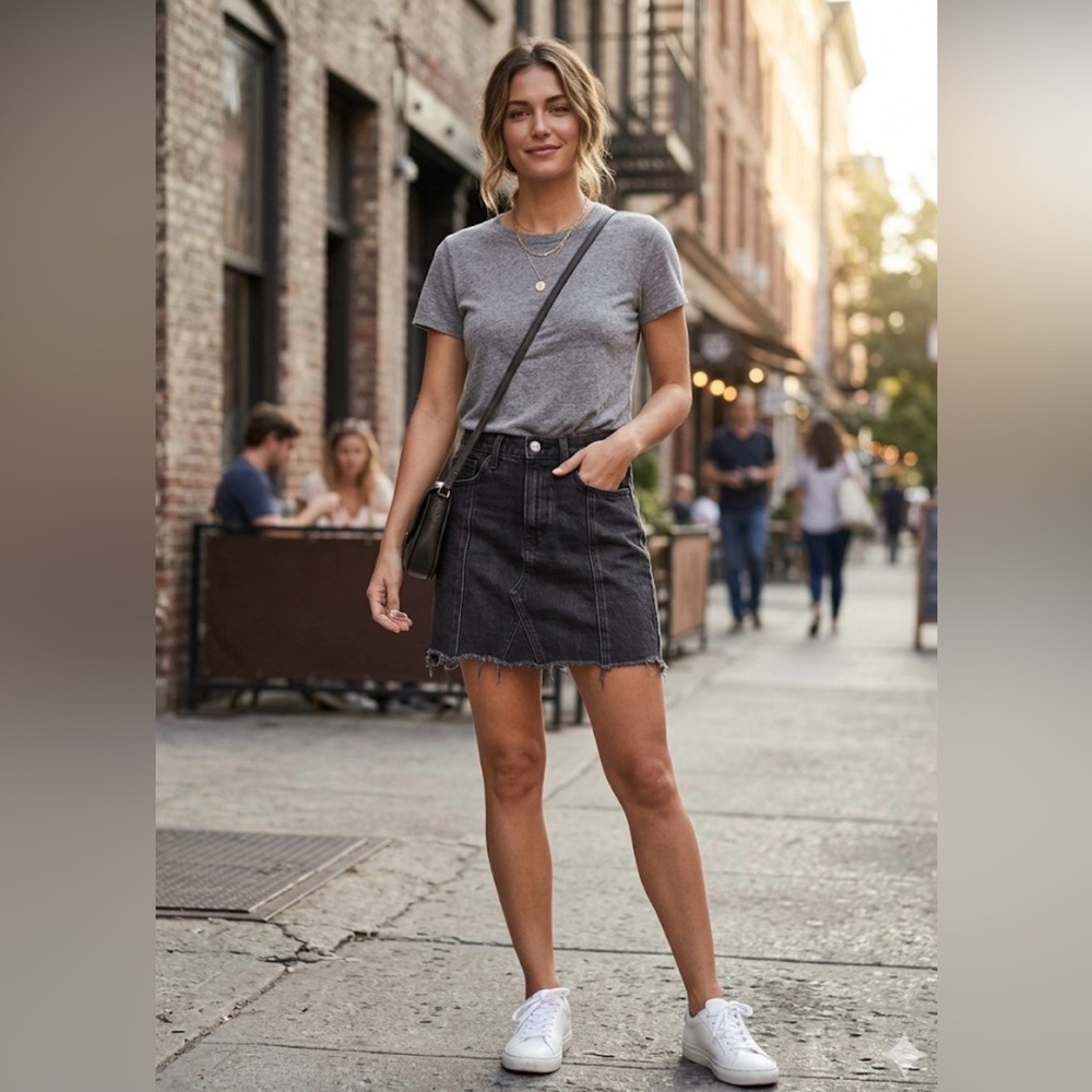 Abercrombie & Fitch Black Denim Skirt